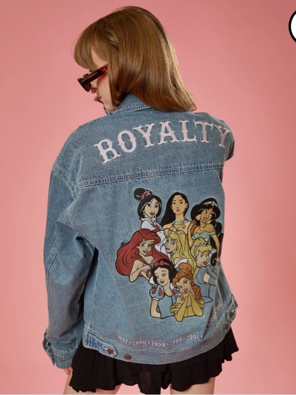 Cakeworthy Disney Denim Jacket with Princess Embroidery- Light Blue